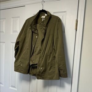 Chico's Olive Field Jacket and Pants
